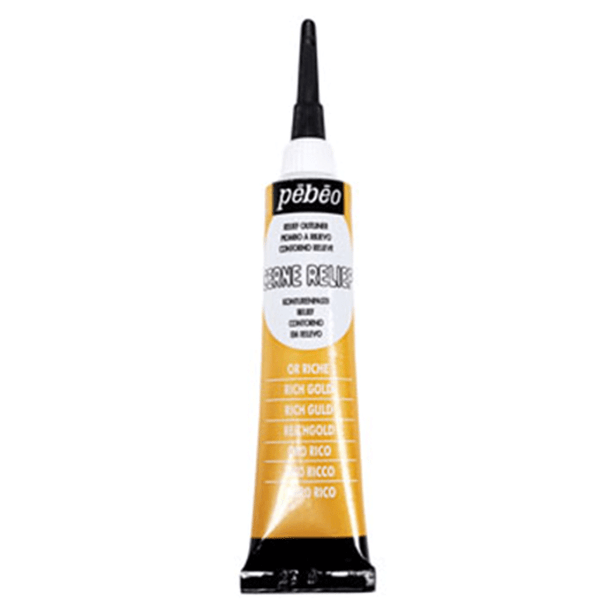 Pebeo Cerne Relief Paint outliner | 20 ml tubes | 773120 Rich Gold