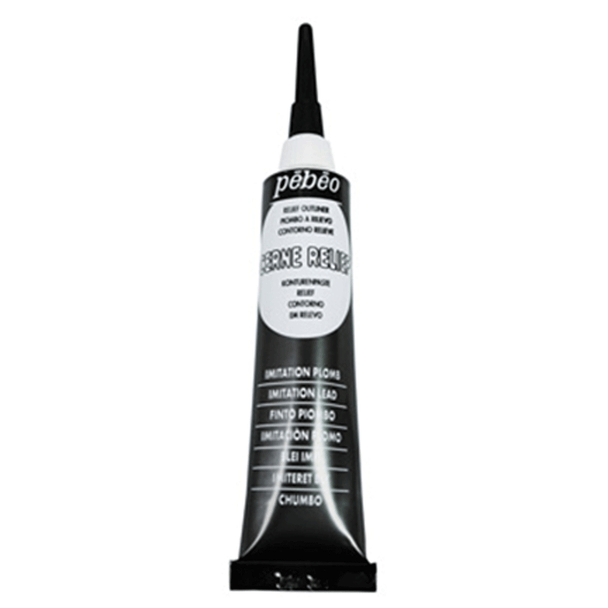 Pebeo Cerne Relief Paint outliner | 20 ml tubes | 772000 Imitation Lead