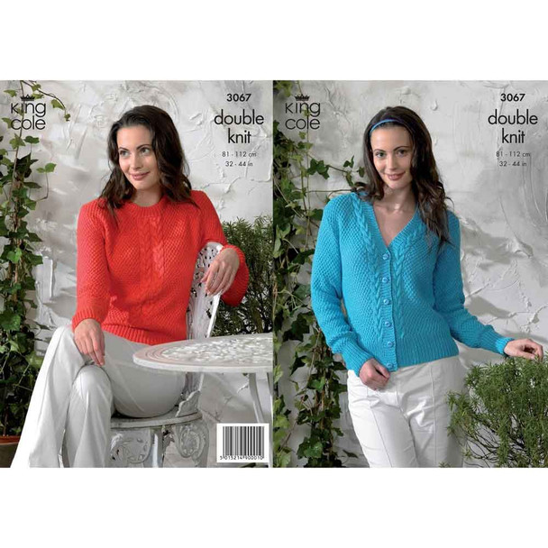 Ladies Cardigan and Sweater Knitting Pattern | King Cole Bamboo DK 3067 | Digital Download - main Image