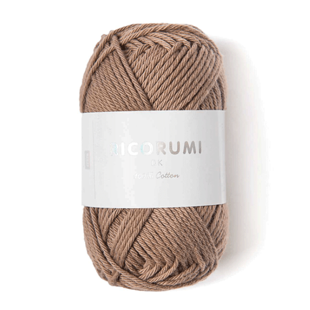 Rico Ricorumi DK Cotton Yarn, 25g ball | 052 Light Brown