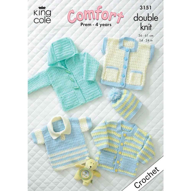 Baby Garments Crochet Pattern | King Cole Comfort DK 3151 | Digital Download - Main Image