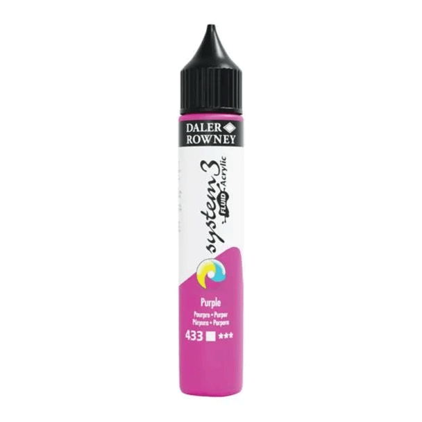 Daler Rowney System 3 Fluid Acrylic | 29.5ml Bottles | Various Colours - Main Image