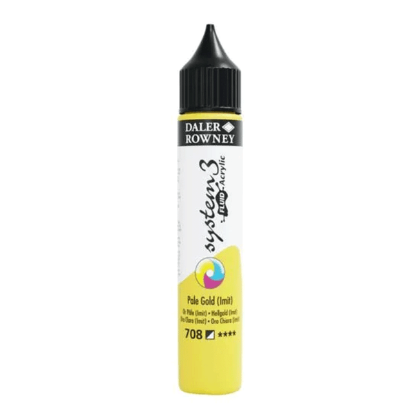 Daler Rowney System 3 Fluid Acrylic | 29.5ml Bottles - Pale Gold