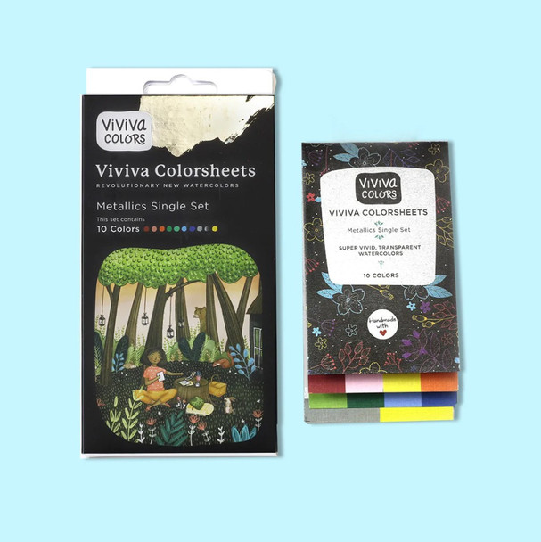 Viviva Coloursheets Booklet | Set of 10 Metallic Colours (VV276004) - Main Image