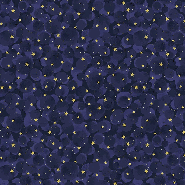Celestial | Lewis and Irene | Midnight Blue Bumbleberries with Gold Metallic | A755.2