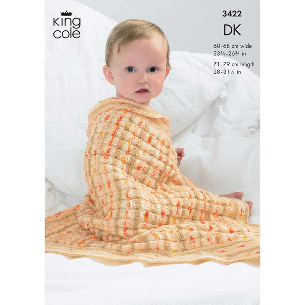 Baby Blankets Knitting Pattern King Cole Splash DK 3422