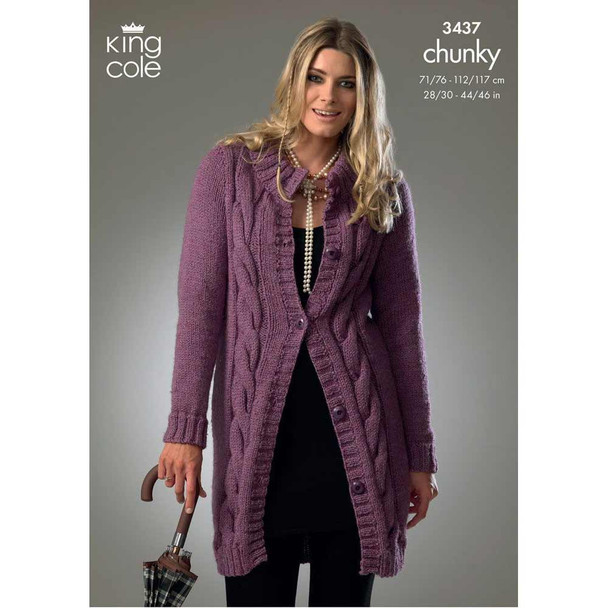 Ladies Cardigan and Sweater Knitting Pattern | King Cole Big Value Chunky 3437 | Digital Download - Main image