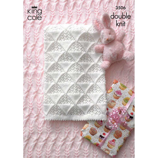 Baby Blankets Knitting Pattern | King Cole Baby Splash DK 3506 | Digital Download - Main image