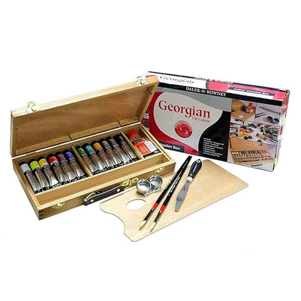 Georgian Oil Colour Artists' Wooden Box 12x22ml - Main image