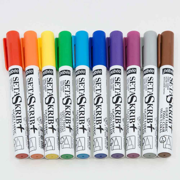 Pebeo Setaskrib+ Light Fabric Marker Pen | Nib Size 1 | Various Colours