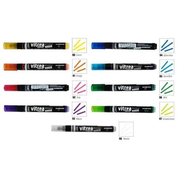 Pebeo Vitrea 160 Frosted Marker Pens