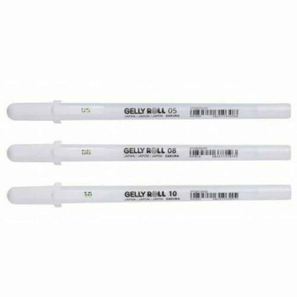 Sakura Gelly Roll Basic White Roller Ball Pens | Various Thickness