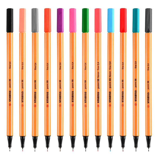 Stabilo Point 88 Fineliner 0.4 mm Felt Tip Pen (Fine) | Various Colours