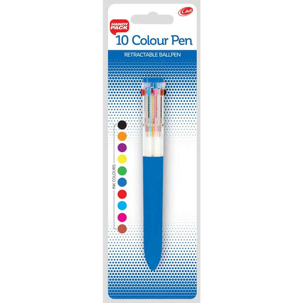Club 10 Colour Retractable Pen | Blue