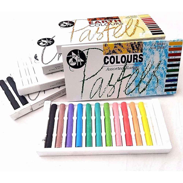 Jakar Coloured Soft Pastel Set of 12 Sticks (Non Toxic) | Various Colour Sets
