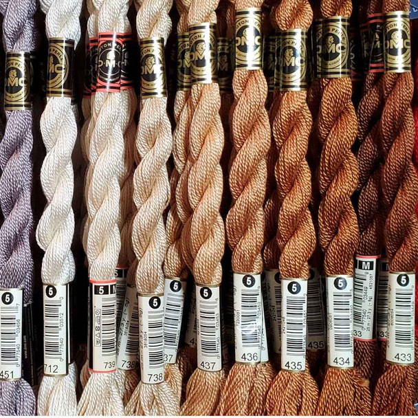 DMC No. 5 Pearl Cotton Skeins | 25m | 400 to 472 | Various Colours