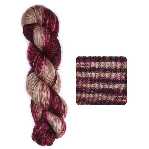  KnitPro Symphonie Terra 4 Ply / Fin gering Hand Dyed Yarn  | 100g Hanks - Cafe Rose