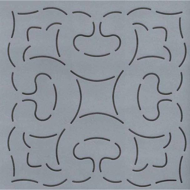 Machine Quilting Stencil Block 7.25" - Flowers & Curves - Main Image
