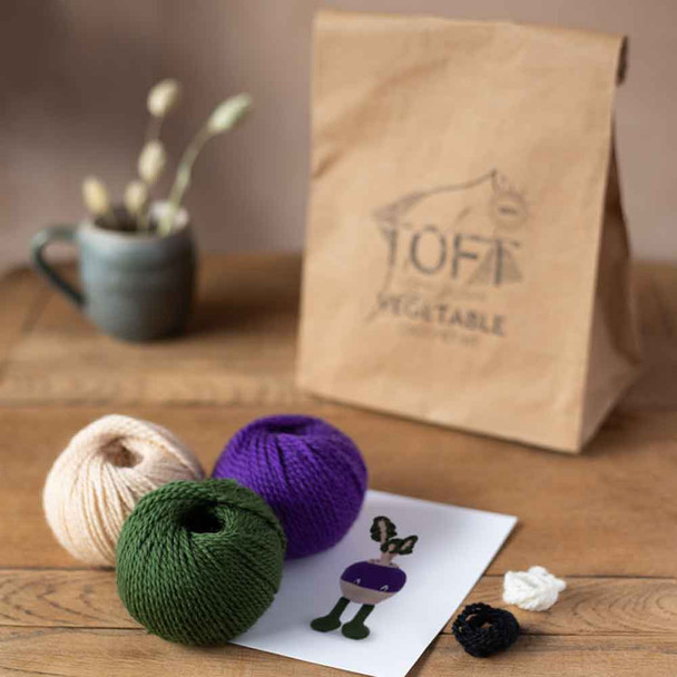 Swede Crochet Kit - 25g Oatmeal / 25g Amethyst / 25g Green