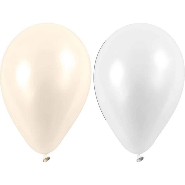 Balloons White 23cm 10 pcs assorted