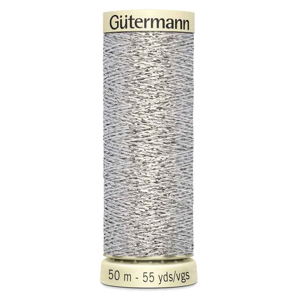 Metallic Glitter Threads | 50m Reels | Gutermann - 41 Silver