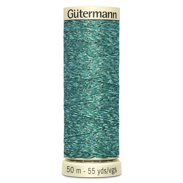 Metallic Glitter Threads | 50m Reels | Gutermann - 235 Teal
