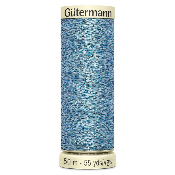 Metallic Glitter Threads | 50m Reels | Gutermann - 143 Light Blue