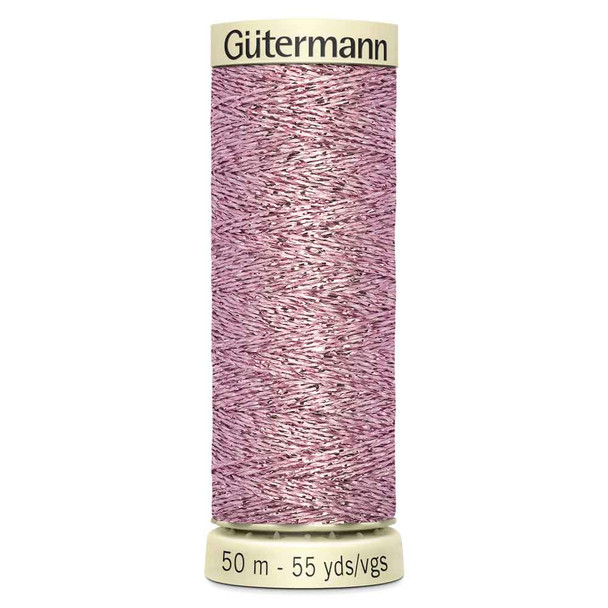 Metallic Glitter Threads | 50m Reels | Gutermann - 624 Light Pink