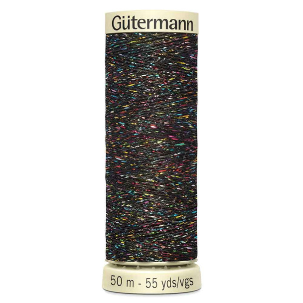 Metallic Glitter Threads | 50m Reels | Gutermann - 71 Black