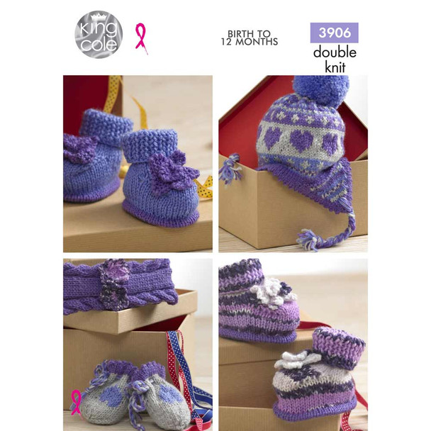 Baby Accessories Knitting Pattern | King Cole Comfort DK, and Comfort Prints DK 3906 | Digital Download - Main image