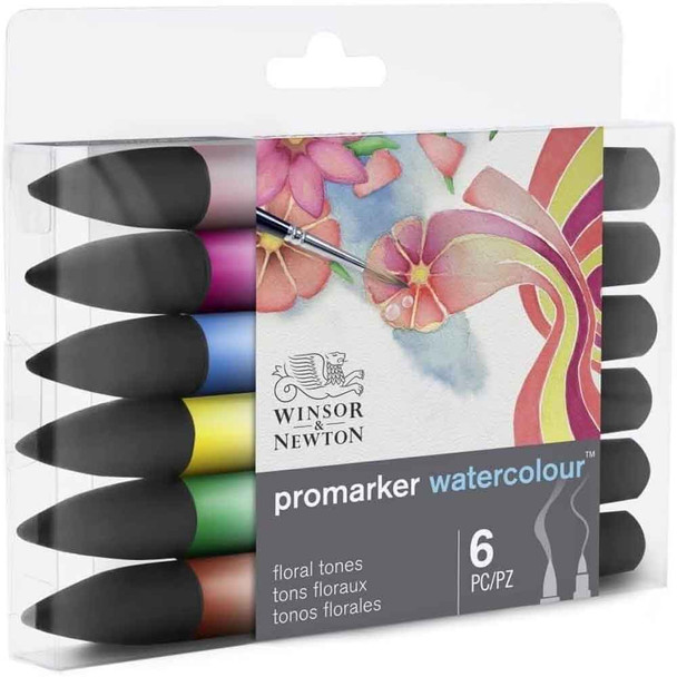 Winsor & Newton Promarker Watercolour | Pack of 6 Floral Tones