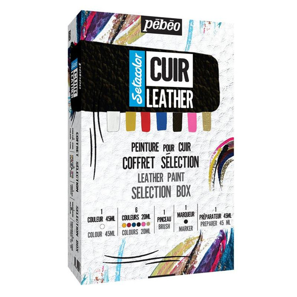 Pebeo Setacolor Cuir Leather | 10 Piece Selection Box - Main Image