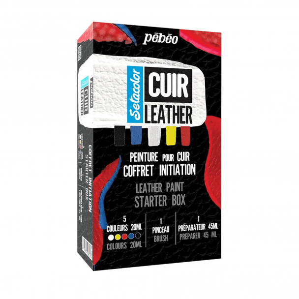 Pebeo Setacolor Cuir Leather Paint | 7 Piece Starter Box - Main Image