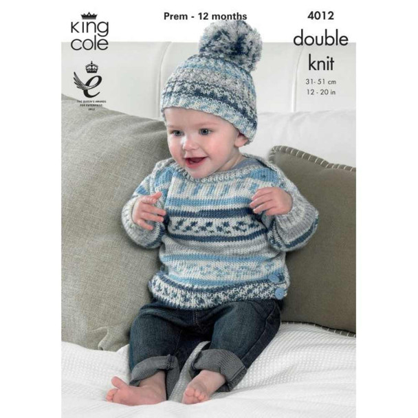 Baby Set Knitting Pattern | King Cole Cherish DK 4012 | Digital Download - Main image