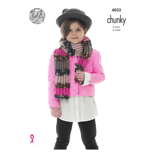 Girls Scarf, Hat, Headband and Welly Toppers Knitting Pattern - Main Image