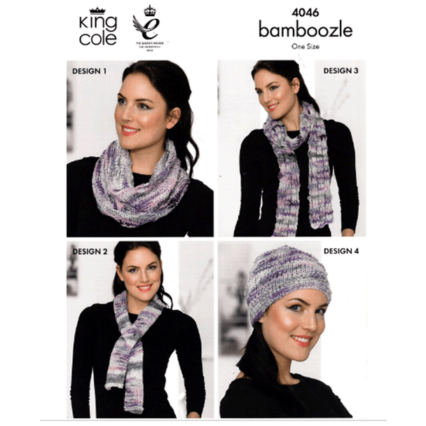 Ladies Shrug, Hat, Scarf, Snood and Neck Warmer Knitting Pattern | King Cole Bamboozle 4046 | Digital Download - Main Image