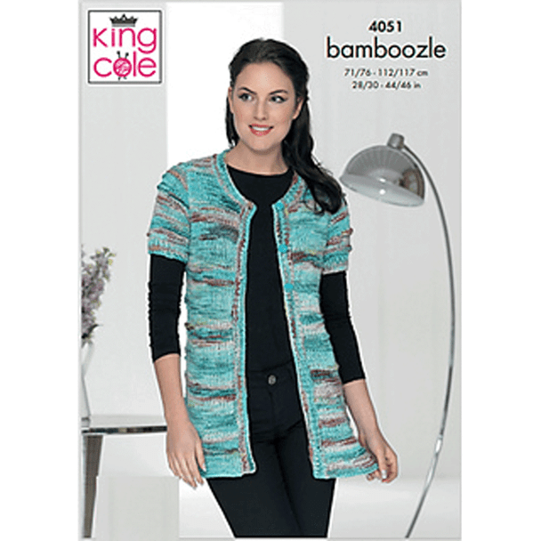 Ladies Cardigan Knitting Pattern | King Cole Bamboozle 4051 | Digital Download - Main Image
