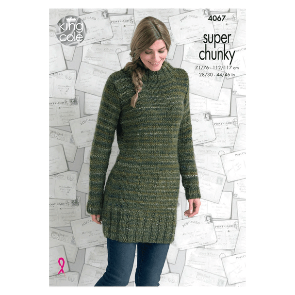 Ladies Sweaters Knitting Pattern | King Cole Gypsy  Super Chunky 4067 | Digital Download - Main Image
