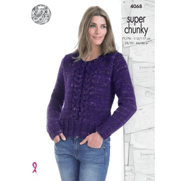 Ladies Jacket and Sweater Knitting Pattern | King Cole Gypsy Super Chunky 4068 | Digital Download