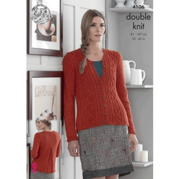 Ladies Cardigan and Bolero Knitting Pattern | King Cole Baby Alpaca DK 4106 | Digital Download - Main Image