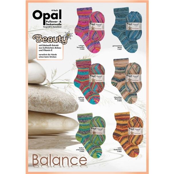 Opal Sock Yarns |Beauty Balance With extract of Edelweiss and Vitamin E | 4ply |  Various colours