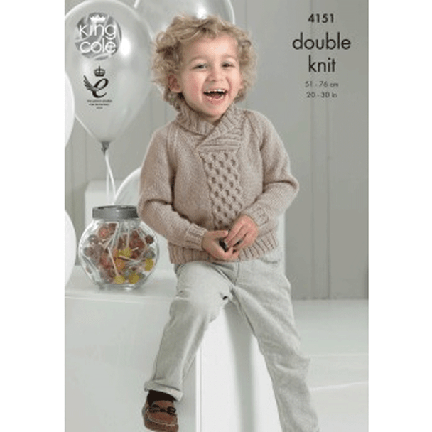 Boys Sweaters in Comfort DK Knitting Pattern | King Cole Comfort DK 4151 | Digital Download - Main Image