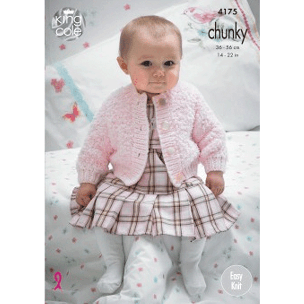 Baby Cardigans and Waistcoats Knitting Pattern | King Cole Cuddles Chunky and Comfort Chunky 4175 | Digital Download - Main Image