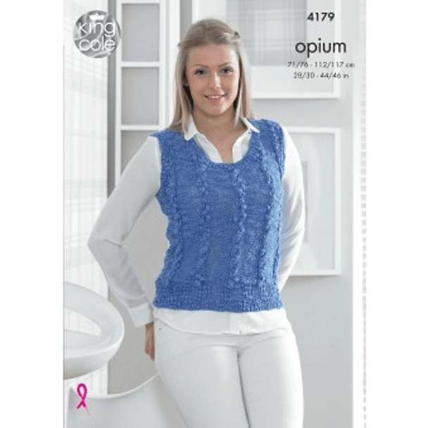 Women and Girls Slipover and Sweater Knitting Pattern | King Cole Opium 4179 | Digital Download - Main Image