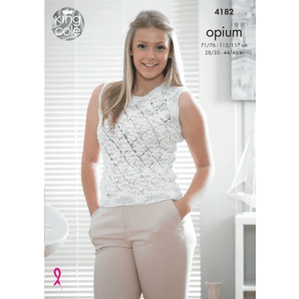 Women and Girls Sweater and Top Knitting Pattern | King Cole Opium 4182 | Digital Download - Main Image