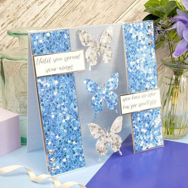 Glitter Look Stickables, Decorative A5 Self-Adhesive Papers | 6 Colours, 24 Sheets | Hunkydory