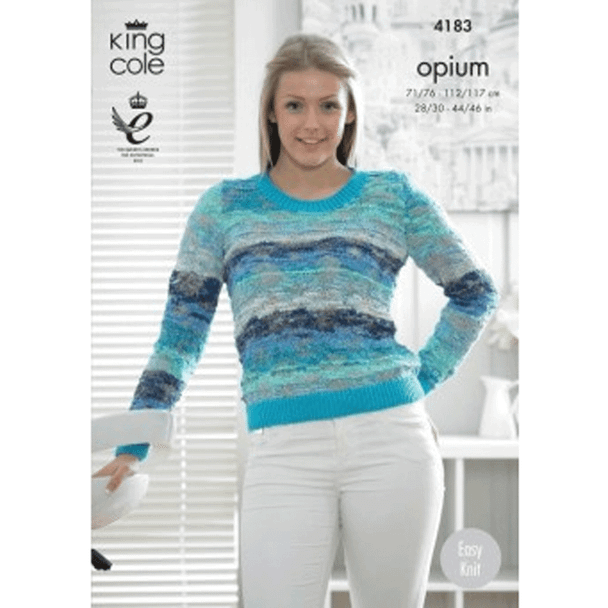 Ladies Sweater and Cardigan Knitting Pattern | King Cole Opium Palette, and Bamboo Cotton DK 4183 | Digital Download
