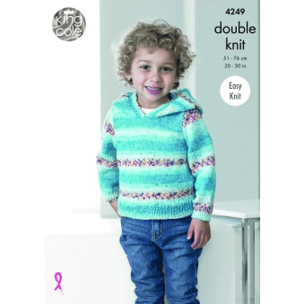 Boys Slipover and Sweater Knitting Pattern | King Cole Splash DK 4249 | Digital Download - Main Image