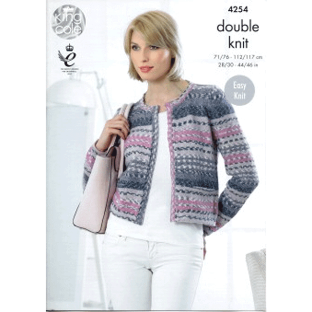 Ladies Sweater and Cardigan Knitting Pattern | King Cole Drifter DK 4254 | Digital Download - Main Image