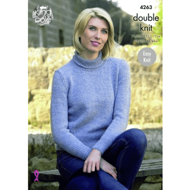 Ladies Slipover and Sweater Knitting Pattern | King Cole Panache DK 4263 | Digital Download - Main Image